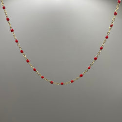 Collier "Perlé" Bordeaux