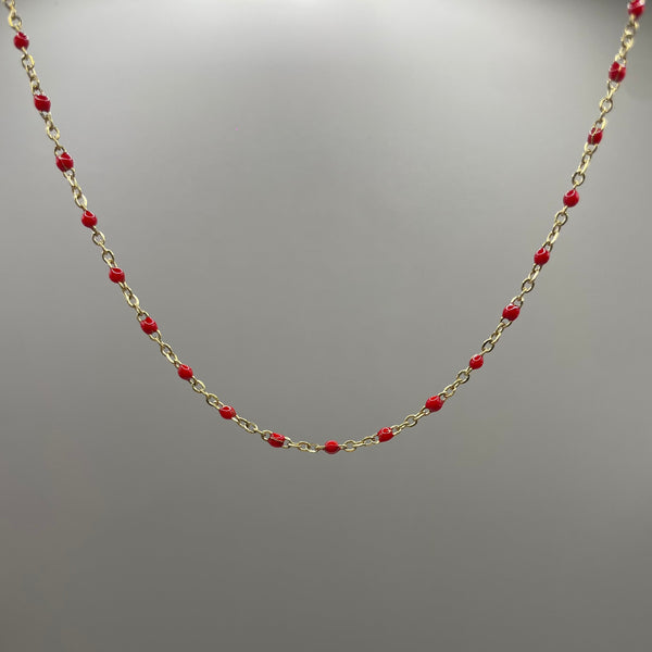 Collier "Perlé" Bordeaux