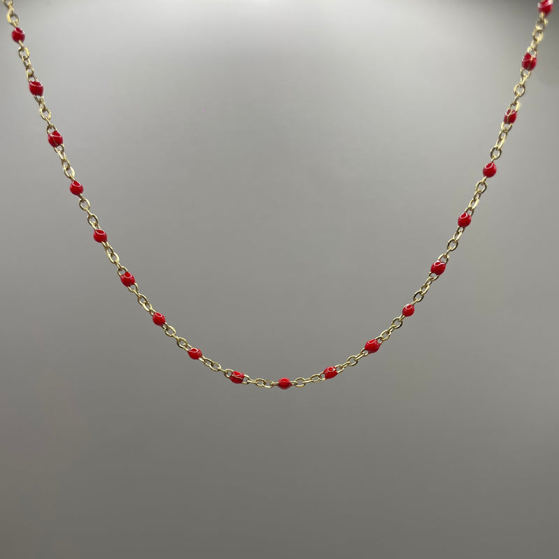 Collier "Perlé" Bordeaux