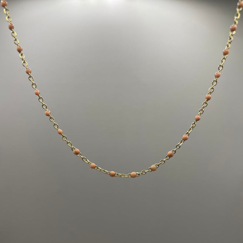 Collier "Perlé" Beige